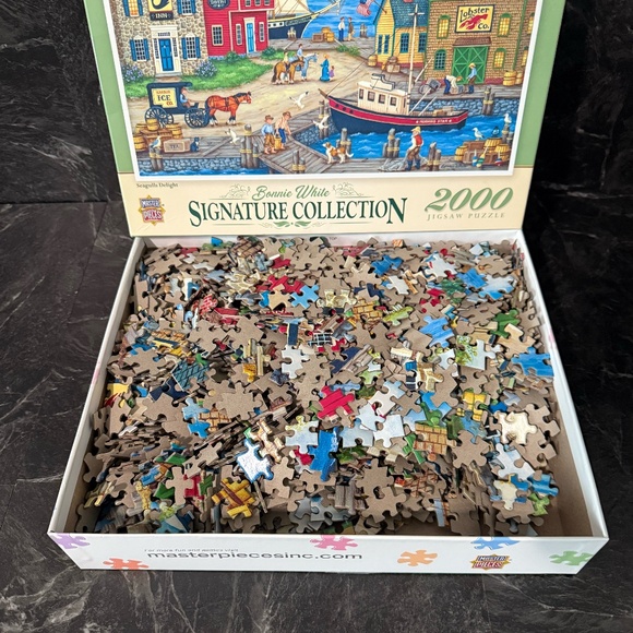 BONNIE WHITE SIGNATURE COLLECTION 2000 Piece Jigsaw Puzzle “Seagulls Delight" - Picture 7 of 7